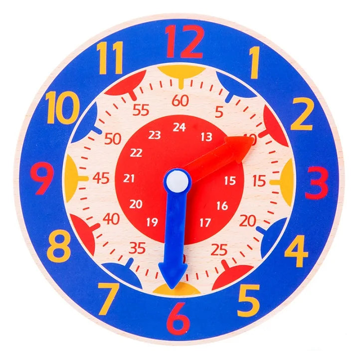Wood Little Clock Puzzle Toys for Children Kids Time Cognition Colorful Watch Toy Montessori Toys Early Learning Preschool Home