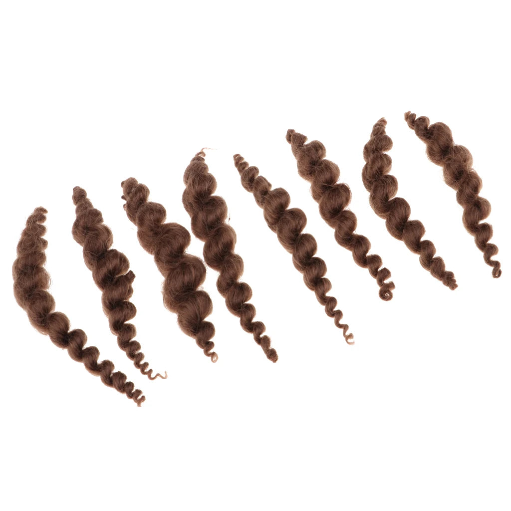8 Stripes Reborn Doll Supplies Premium Curly Dark Brown Mohair Look Real Baby Hair,Handmade Reborn Doll DIY Accessories