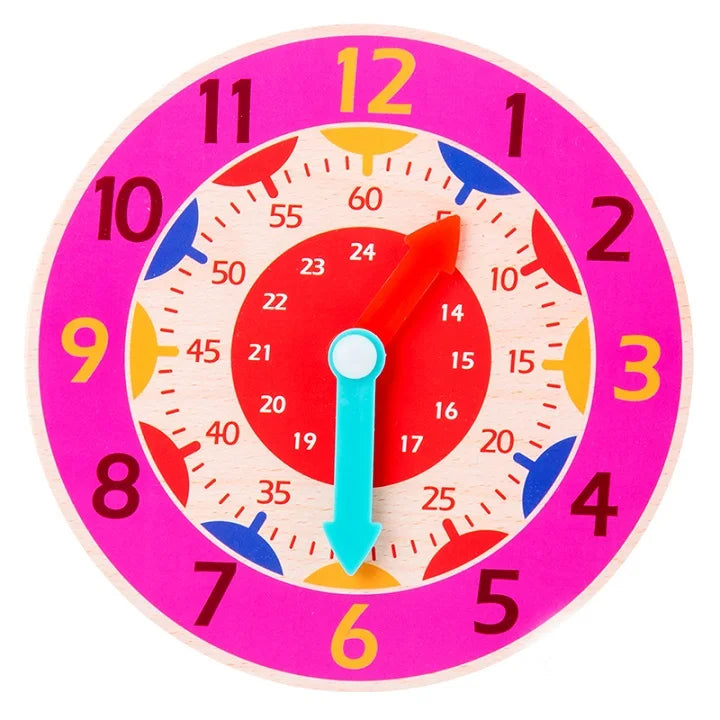 Wood Little Clock Puzzle Toys for Children Kids Time Cognition Colorful Watch Toy Montessori Toys Early Learning Preschool Home