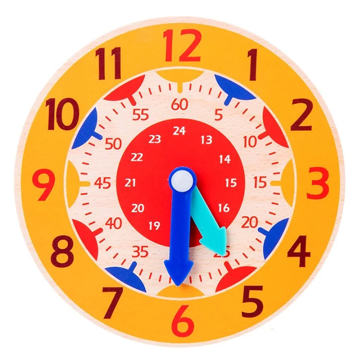 Wood Little Clock Puzzle Toys for Children Kids Time Cognition Colorful Watch Toy Montessori Toys Early Learning Preschool Home