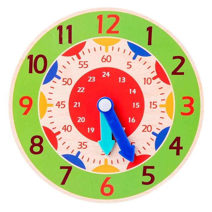 Wood Little Clock Puzzle Toys for Children Kids Time Cognition Colorful Watch Toy Montessori Toys Early Learning Preschool Home