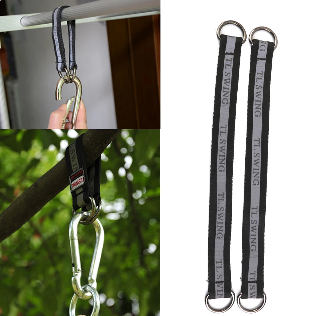 300Kg Bearing Load Heavy Duty Hanging Straps Tree Swing Hanging Kits, Black