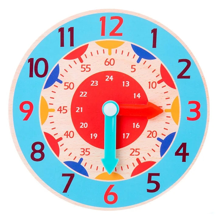 Wood Little Clock Puzzle Toys for Children Kids Time Cognition Colorful Watch Toy Montessori Toys Early Learning Preschool Home