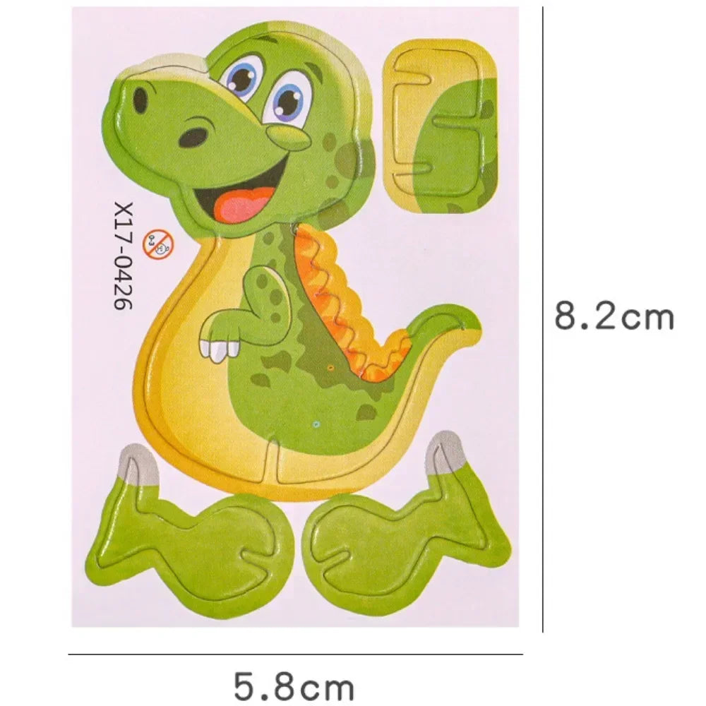 10pcs Children 3D DIY Puzzles Toys Cute Cartoon Dinosaur Jigsaw Puzzle for Kids Early Educational Toy Montessori Games Baby Gift