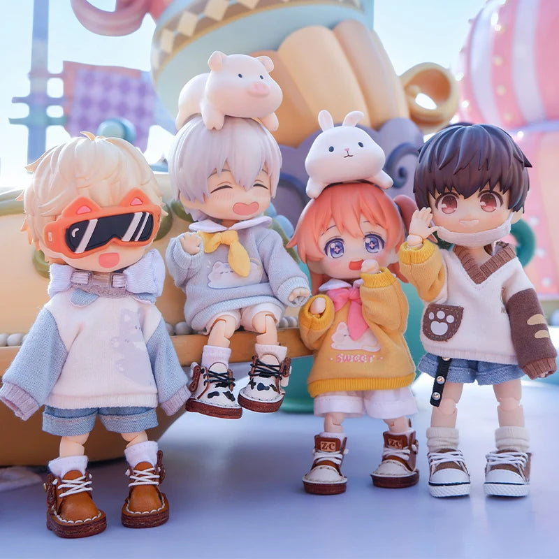 OB11 Doll Clothes Cute Cat Coats Hoodies Sweatshirts Shorts Shoes for Obitsu11, Molly, GSC Body, YMY, 1/12bjd Doll Accessories