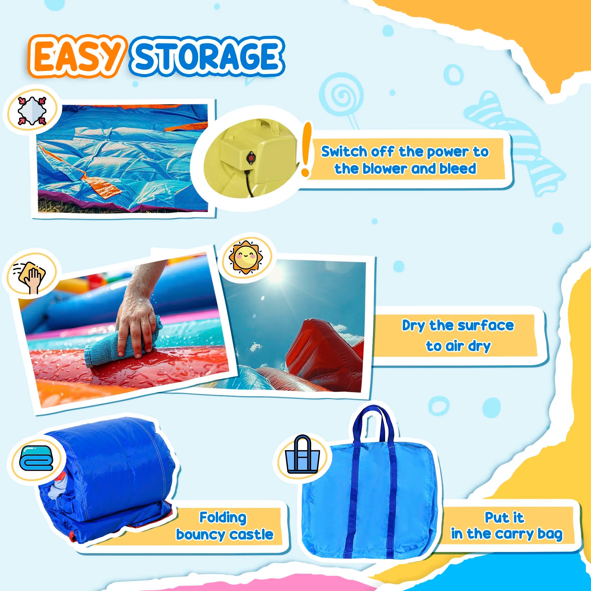 Unicorn 5-in-1 Large Inflatable Bounce House, Inflatable Water Slide for Kids