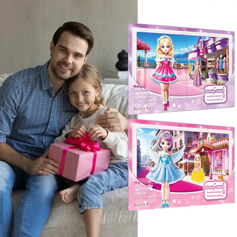 Magnetic Dress Up Doll Magnetic Princess Pretend Play Toys Paper Dolls For Girls Play Travel Playset Toy Magnet Dress Up Games