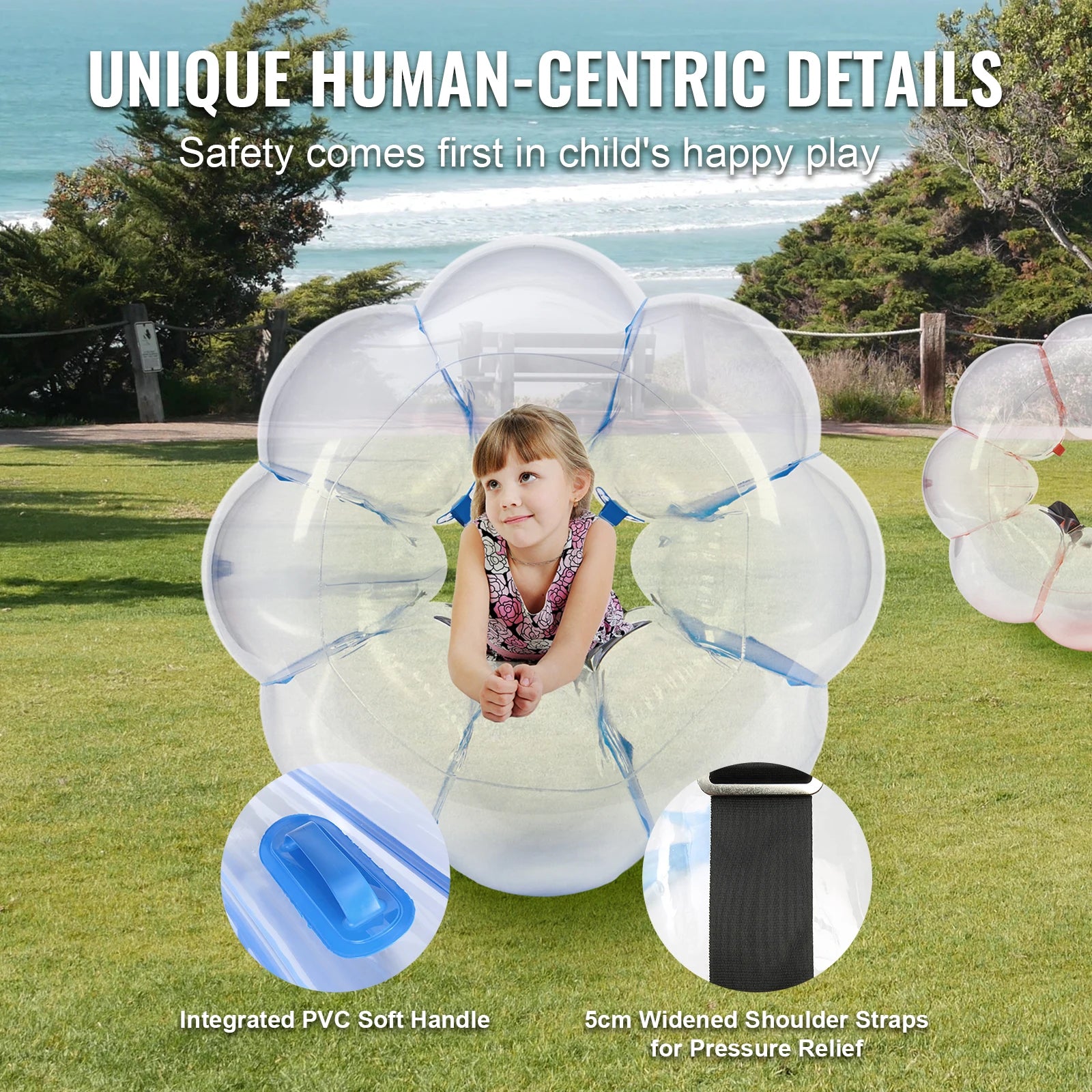 SucceBuy 2-Pack 2/3FT Inflatable Bumper Balls Body Sumo Zorb Balls for Kids & Teens Durable PVC Human Hamster Bubble Balls