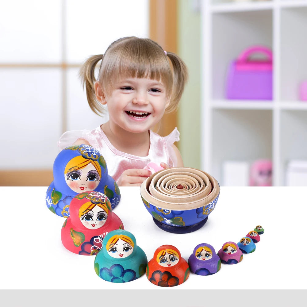 Wooden Yellow Duck Matryoshka Dolls Toys Russian Nesting Babushka Doll for Kids Adults New Year Gift Handmade Crafts Home Decor