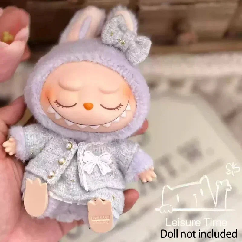 17cm Monster Labubu Dolls Only Clothes Fashion Little Clothes Hoodies Doll Toy Clothe Match Hoodie Lovely Accessories Gift Toy