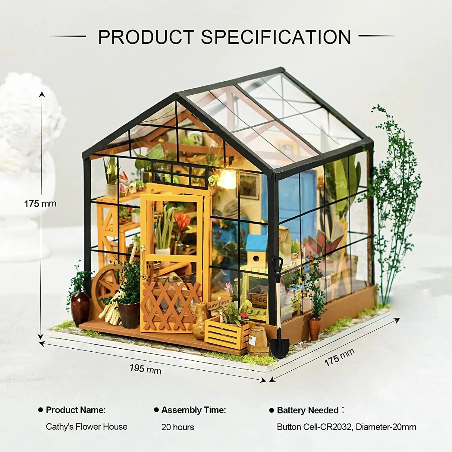 Robotime DIY Doll House with Furniture Children Adult Green Miniature Dollhouse Wooden Kits Assemble Toy Xmas Brithday Gifts