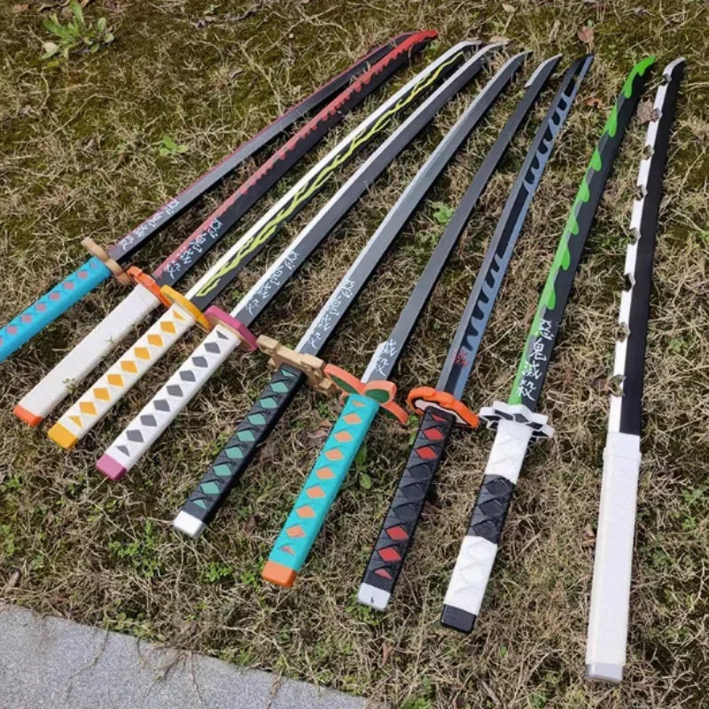 72cm Demon Slayer Katana Original Assembled Anime Sword Cosplay Weapon Orange Kyoujurou Tanjirou Tokitou Muichirou Swords