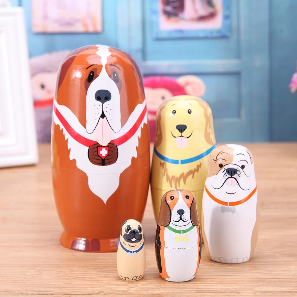 Wooden Yellow Duck Matryoshka Dolls Toys Russian Nesting Babushka Doll for Kids Adults New Year Gift Handmade Crafts Home Decor