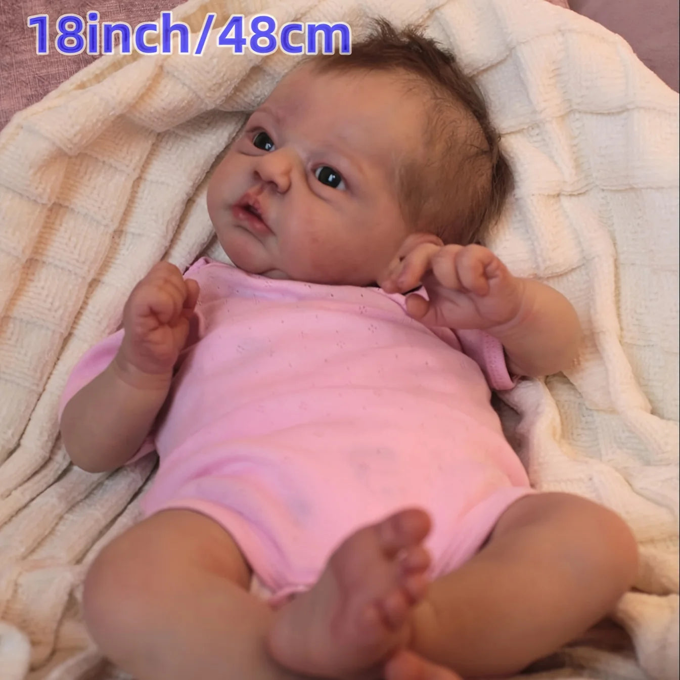 18 "-48 cm, beautifully reborn doll, vinyl, with painted hair, washable whole body, collectible family gift toy