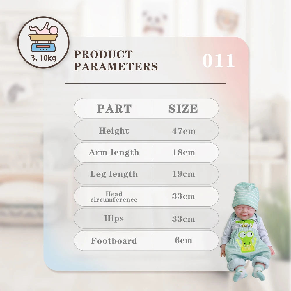 COSDOLL 3.1kg Silicone Reborn Baby Doll Full Body Soft Silicone Baby Toy Doll Lifelike Smile Close Eyes Christmas Baby Toys Gift