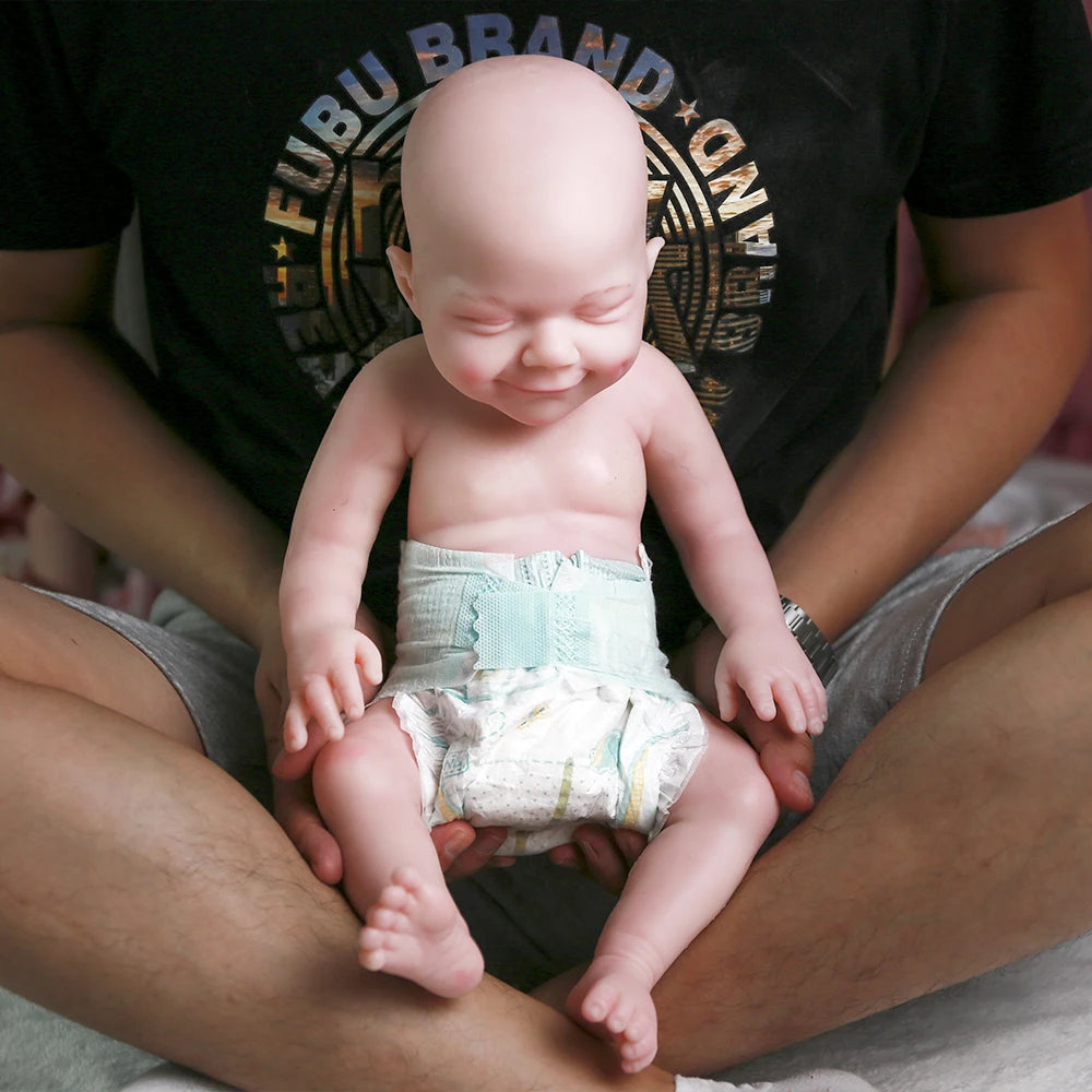COSDOLL 3.1kg Silicone Reborn Baby Doll Full Body Soft Silicone Baby Toy Doll Lifelike Smile Close Eyes Christmas Baby Toys Gift