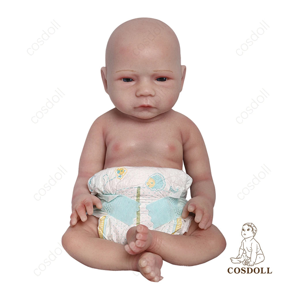 COSDOLL 18.5inch 3.1kg Full Body Silicone Bebe Reborn Doll Soft Dolls Realistic Girl Baby DIY Toys for Children Christmas Gifts