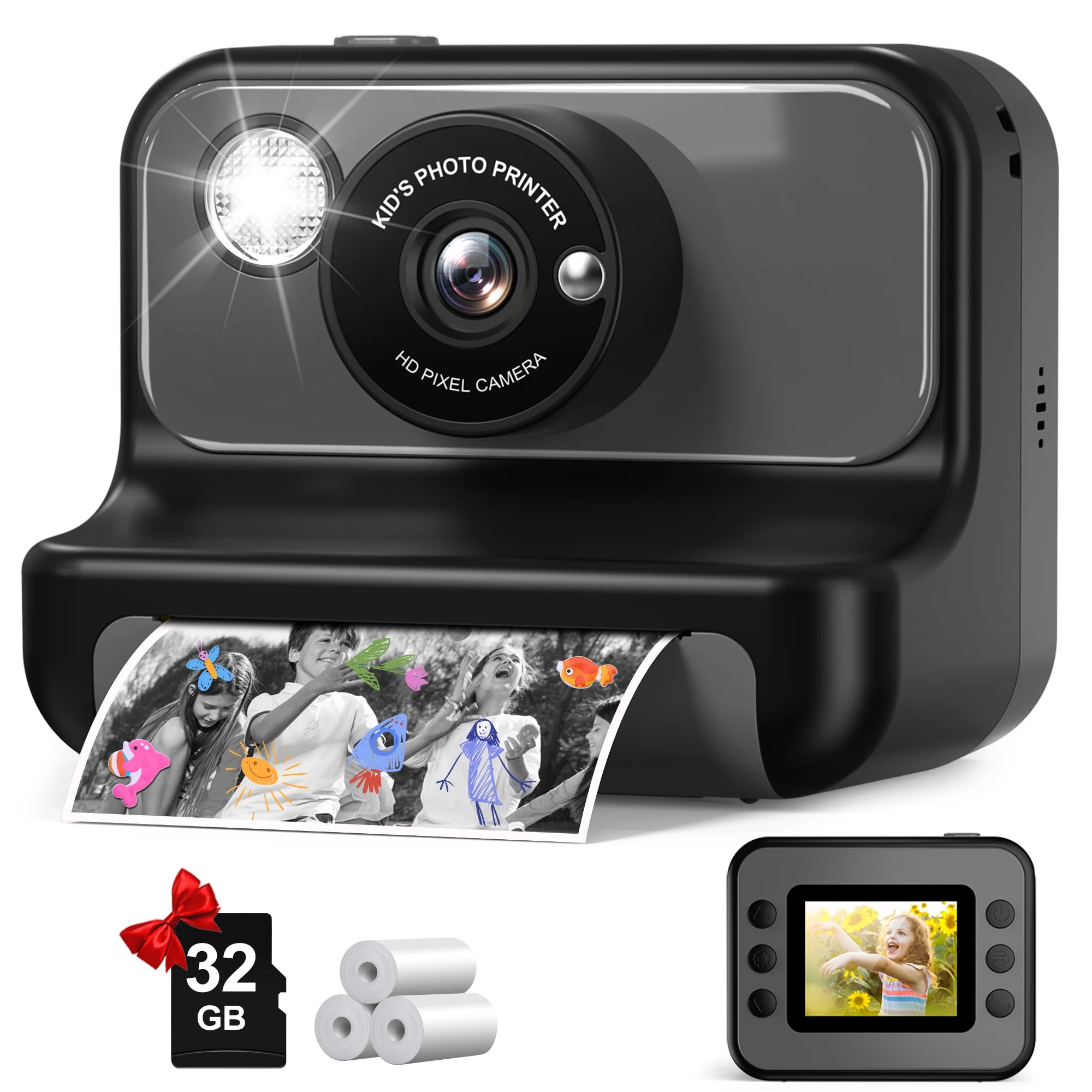 Kids Camera Instant Print 1080P HD Thermal Printing Camera 2.4 Inch Mini Digital Camera Toy For Toddle