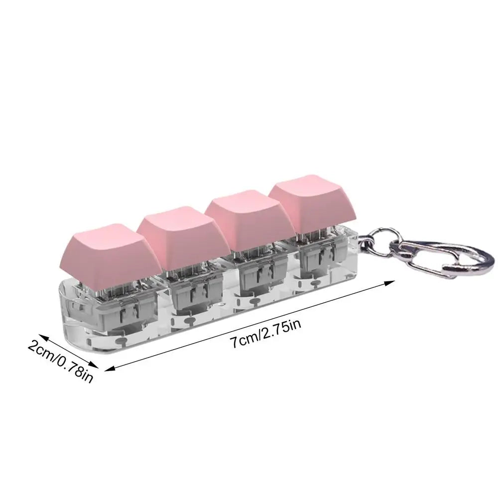Keyboard Button Fidgets Toy 4-Button Party Stress Relief DIY Fidget Button Keycap Fidget With Sound Light Led Light Stress Toy