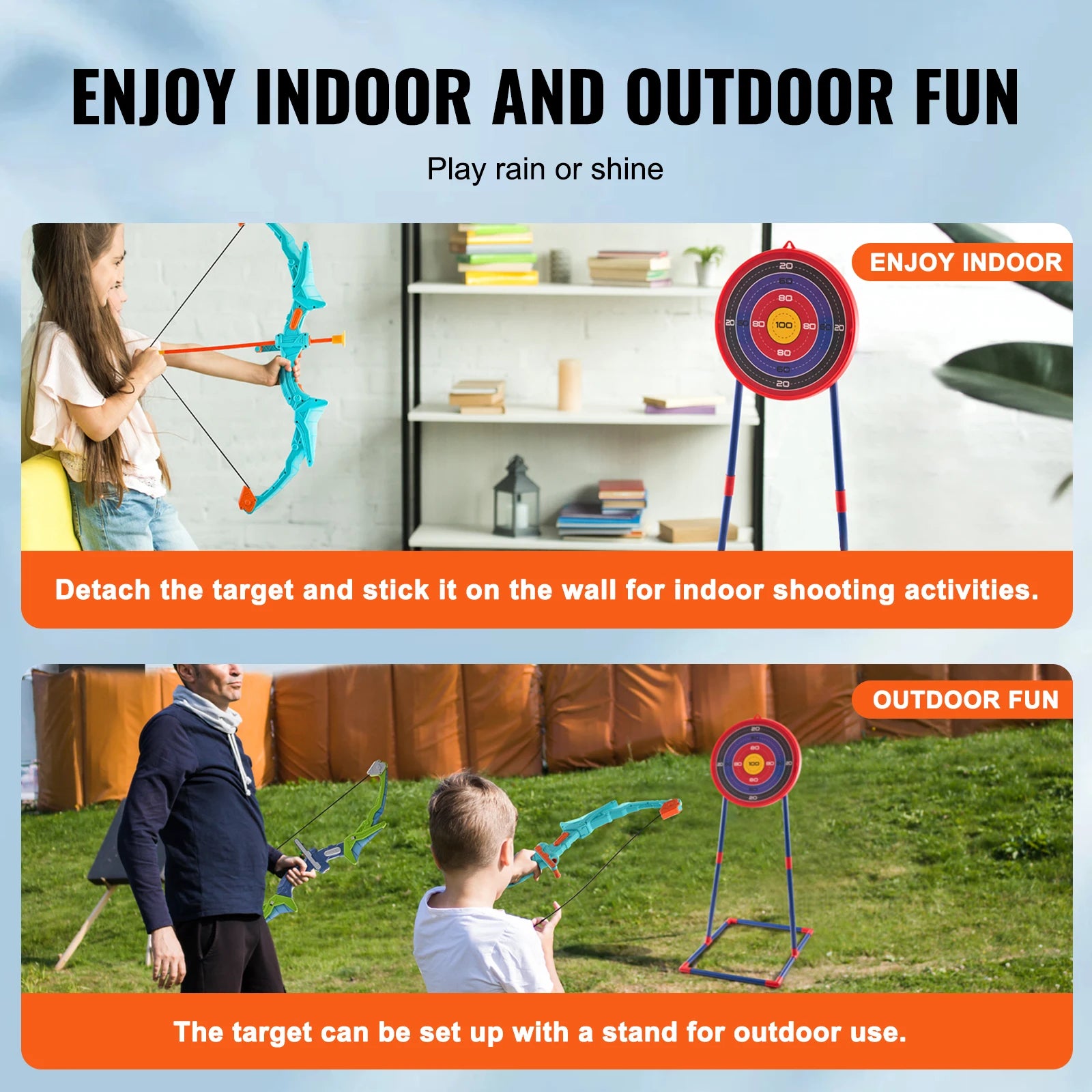 SucceBuy Bow and Arrow Set for Kids 2 Pack LED Archery Set with 20 Arrows 2 Guns Outdoor Toy for Children Boy & Girl 6+ Year Old