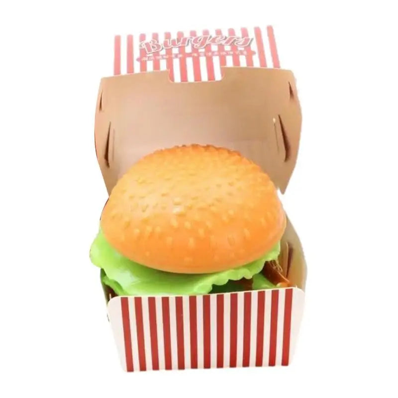 Burger Squish Tearable 3D Squishys Hamburger Toys Burger Stress Ball Silicone Stress Relief Squeeze Ball