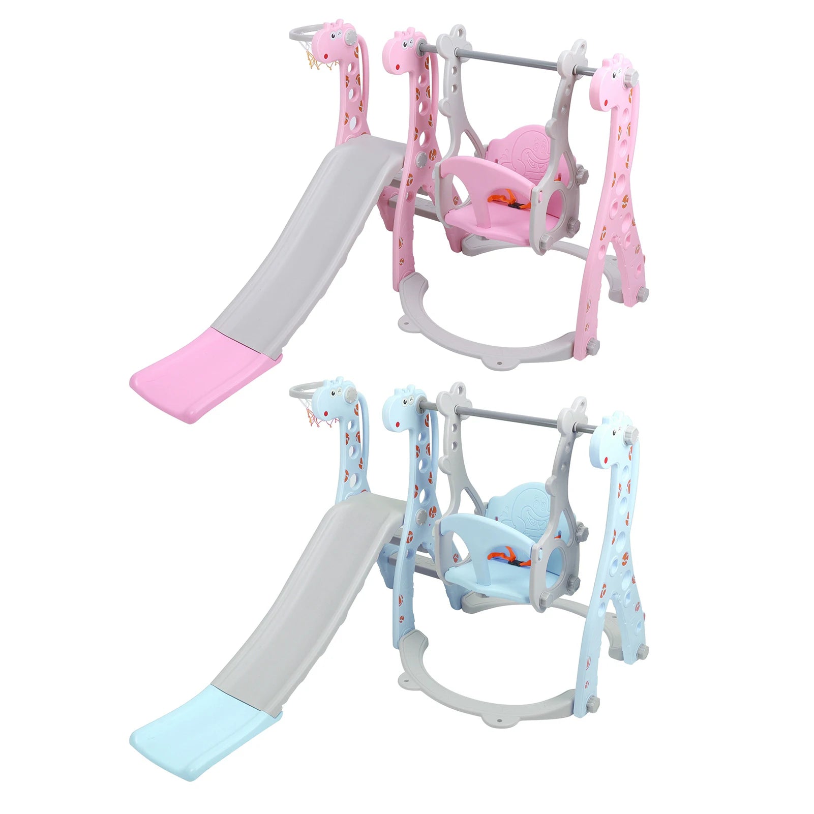 Toddler Climber Swing Set with Basketball Hoop Outdoor Indoor Children Play Slide Set Children Play Slide Set Climber Swing Set