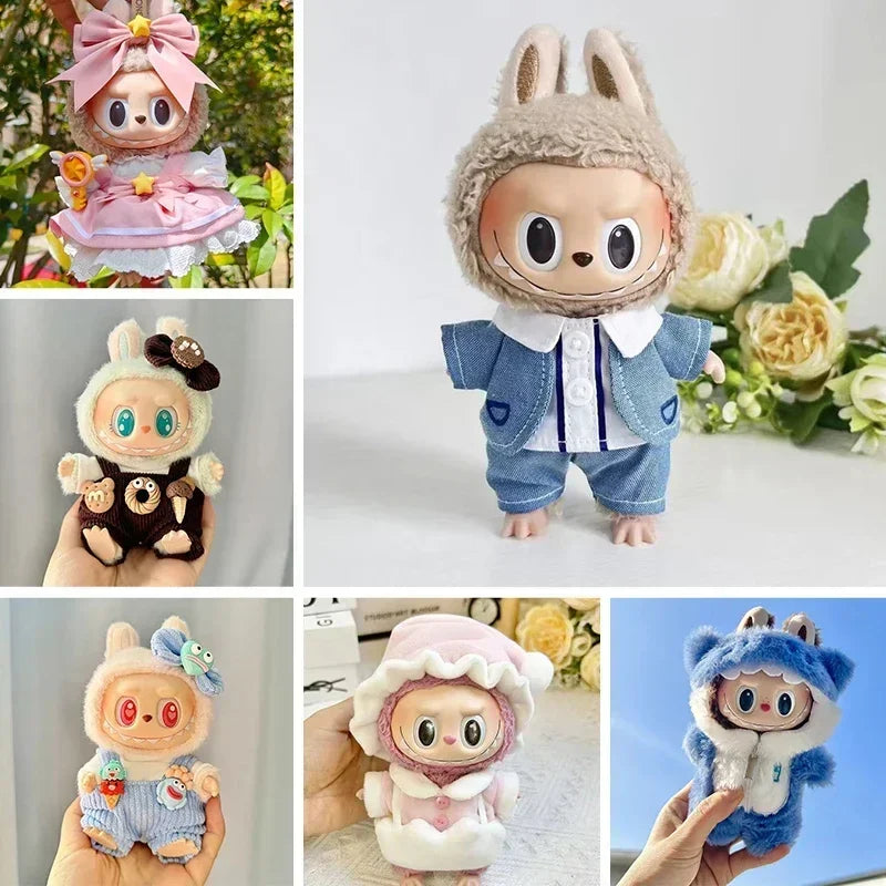 17cm Monster Labubu Dolls Only Clothes Fashion Little Clothes Hoodies Doll Toy Clothe Match Hoodie Lovely Accessories Gift Toy