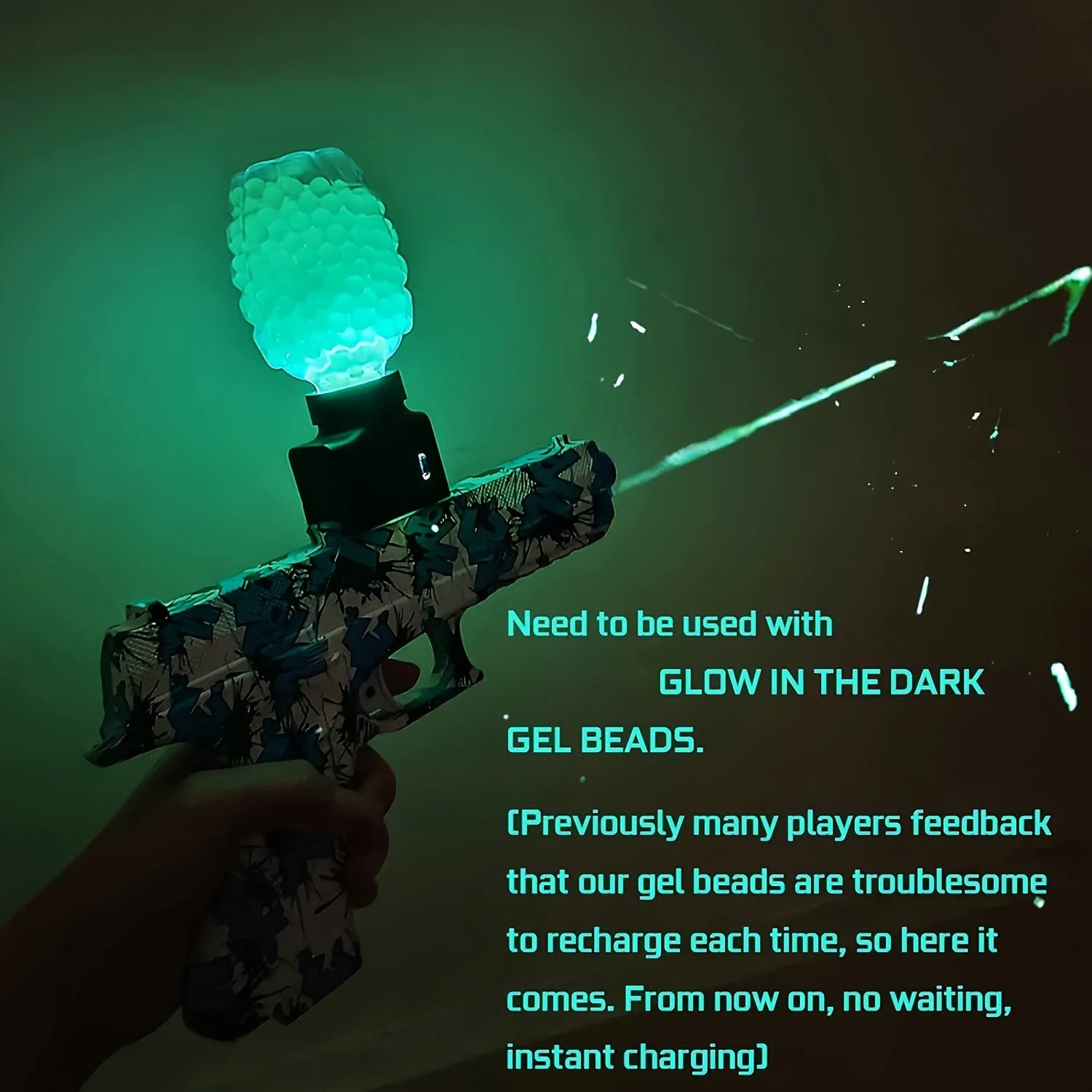 Glow In The Dark UV LED Feedneck To Light Up Blaster Ammo, To Upgrade Splatter Blaster Night Outdoor Game, Light Up Ammo Holder