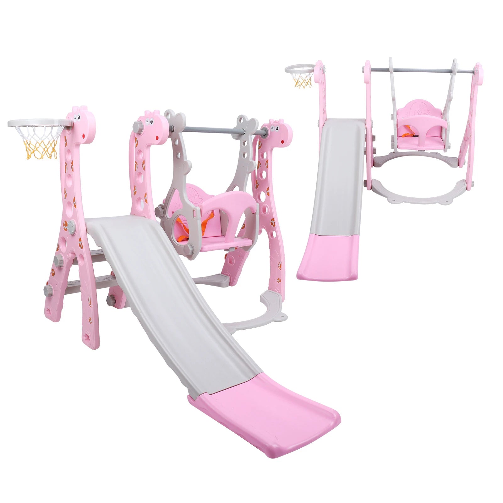 Toddler Climber Swing Set with Basketball Hoop Outdoor Indoor Children Play Slide Set Children Play Slide Set Climber Swing Set
