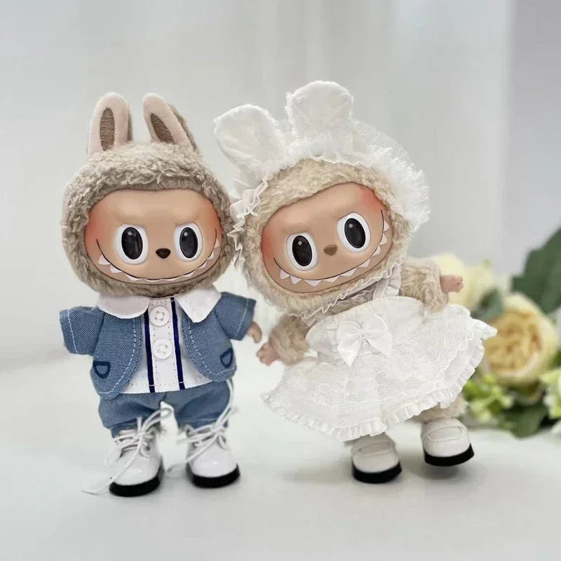 17cm Monster Labubu Dolls Only Clothes Fashion Little Clothes Hoodies Doll Toy Clothe Match Hoodie Lovely Accessories Gift Toy