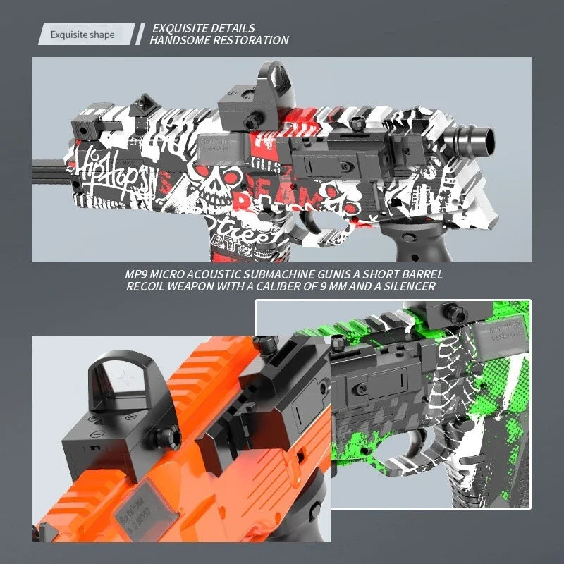 MP9 Toy Gun Electric Foam Dart Blaster Gun Soft Bullet Submachine Guns Automatic Armas For Adults Boys Children Outdoor Games