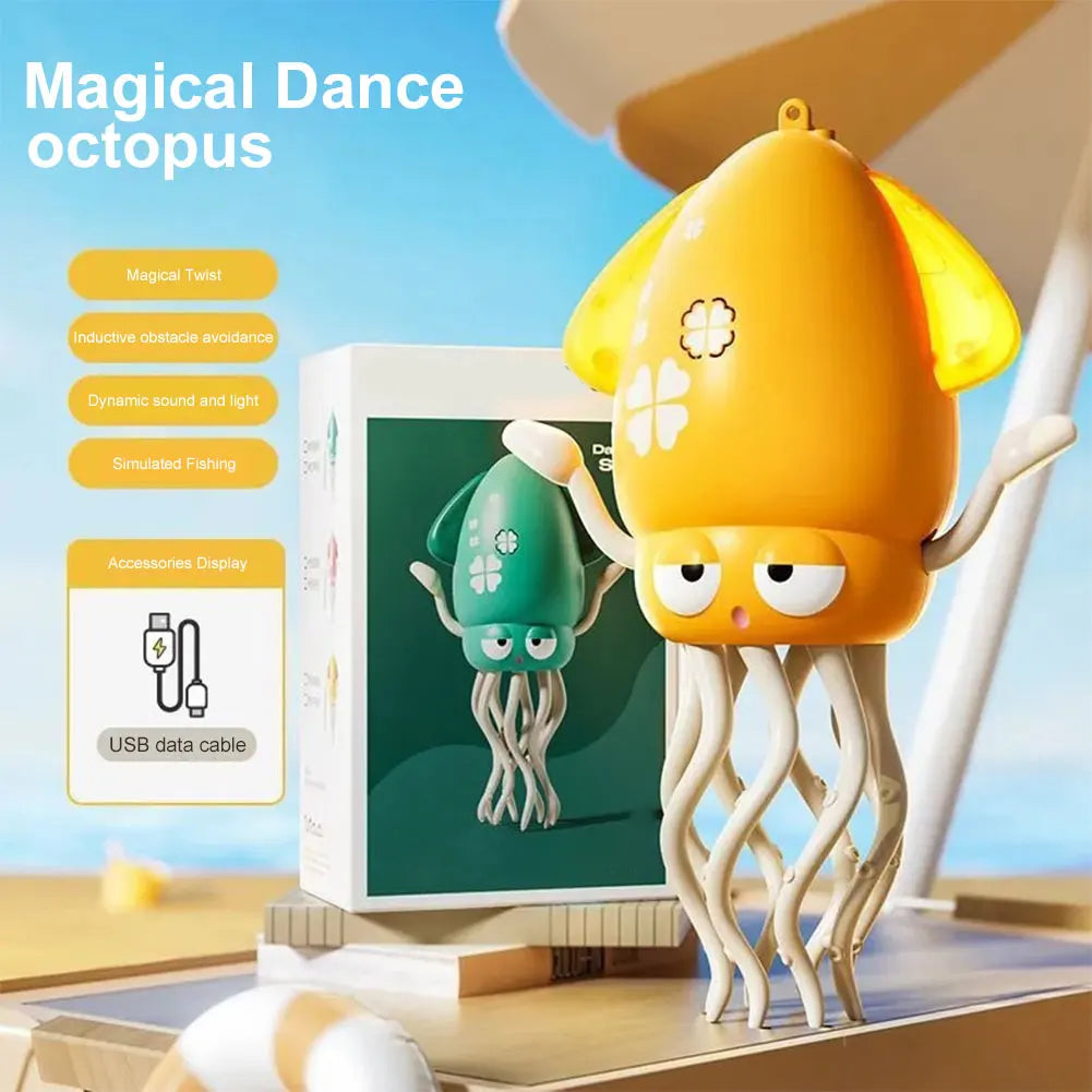 Electric Dancing Octopus Toy Crawling Dancing Automatic Obstacle Avoidance Sensor Toy With LED Music Toys Gift For Kids Baby