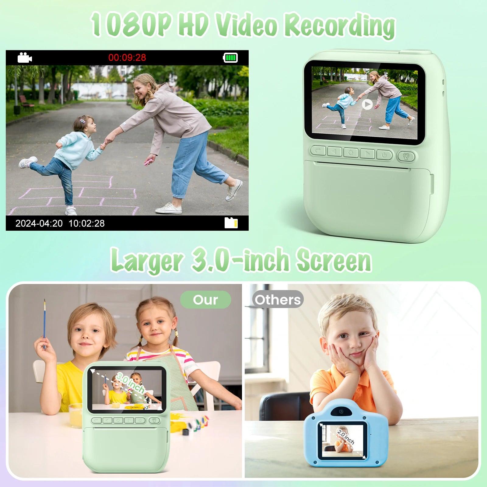 Gofunly Kids Instant Print Camera 3.0