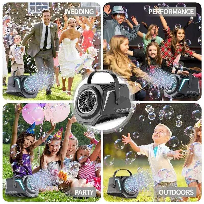 Electric Stage Bubble Maker Automatic Bubble Maker Large-Capacity Bubble Machine With Remote Control For Parties Wedding Birthda