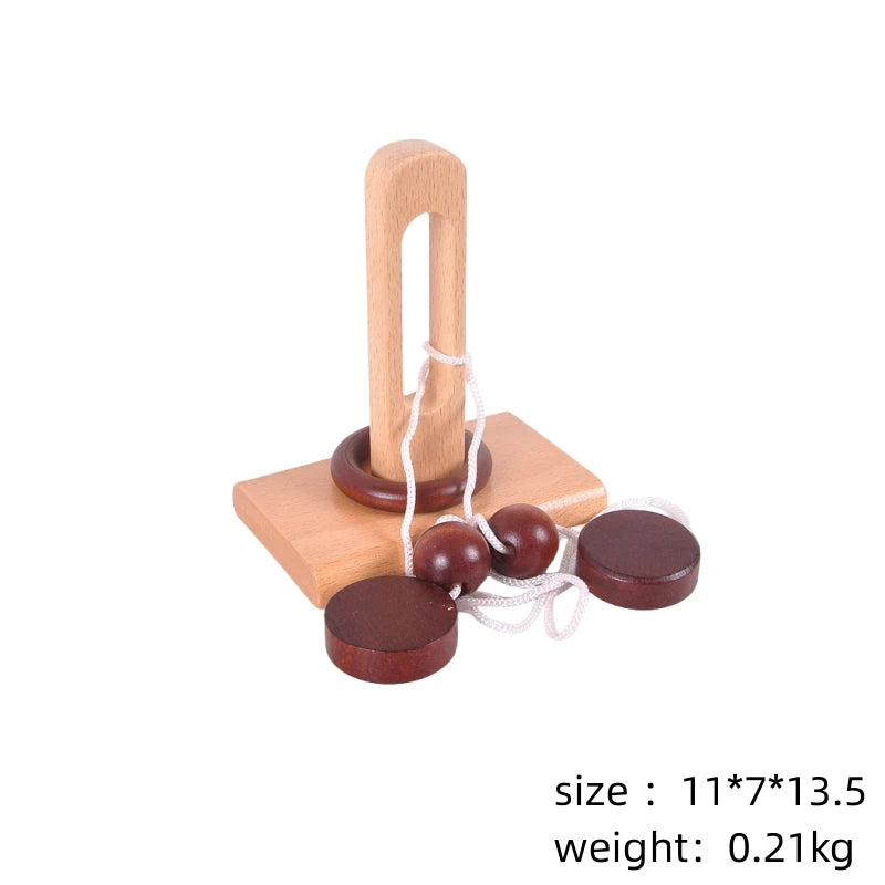 Adult Wooden Classical Puzzle Toy Kong Ming Lock Series Daquan Thinking Brain Game Digital Puzzle Luban Lock Children's Puzzle