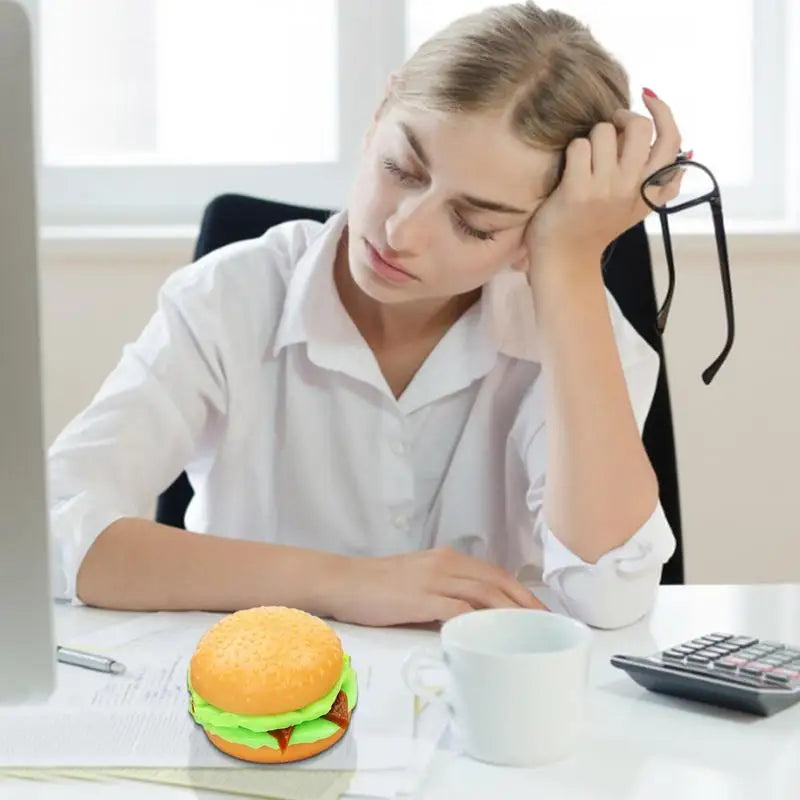 Burger Squish Tearable 3D Squishys Hamburger Toys Burger Stress Ball Silicone Stress Relief Squeeze Ball