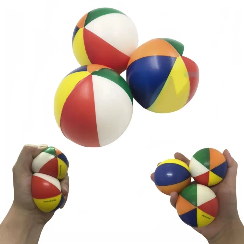 12Pcs PU Sponge Pressure Beach Soft Ball Compression Decompression Toy Children's PU Foam Soothing Toy Wrist Sports Prop Ball