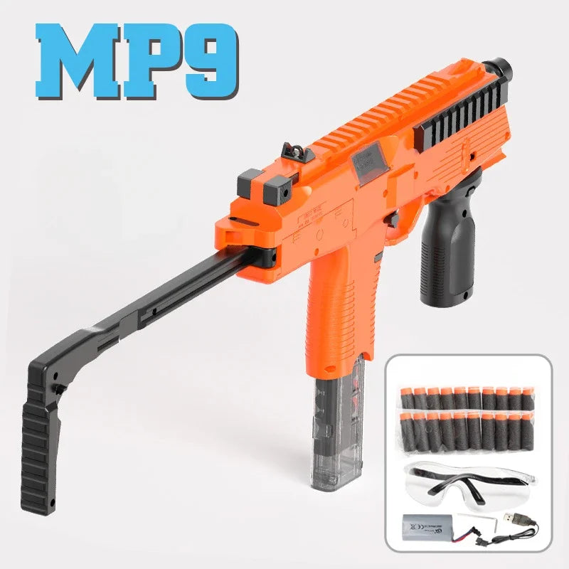 MP9 Toy Gun Electric Foam Dart Blaster Gun Soft Bullet Submachine Guns Automatic Armas For Adults Boys Children Outdoor Games