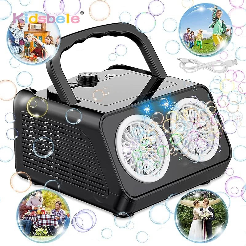 26 Holes Portable Bubble Machine Durable Automatic Bubble Blower Bubbles for Kids Toddlers Bubble Toys for Birthday Party