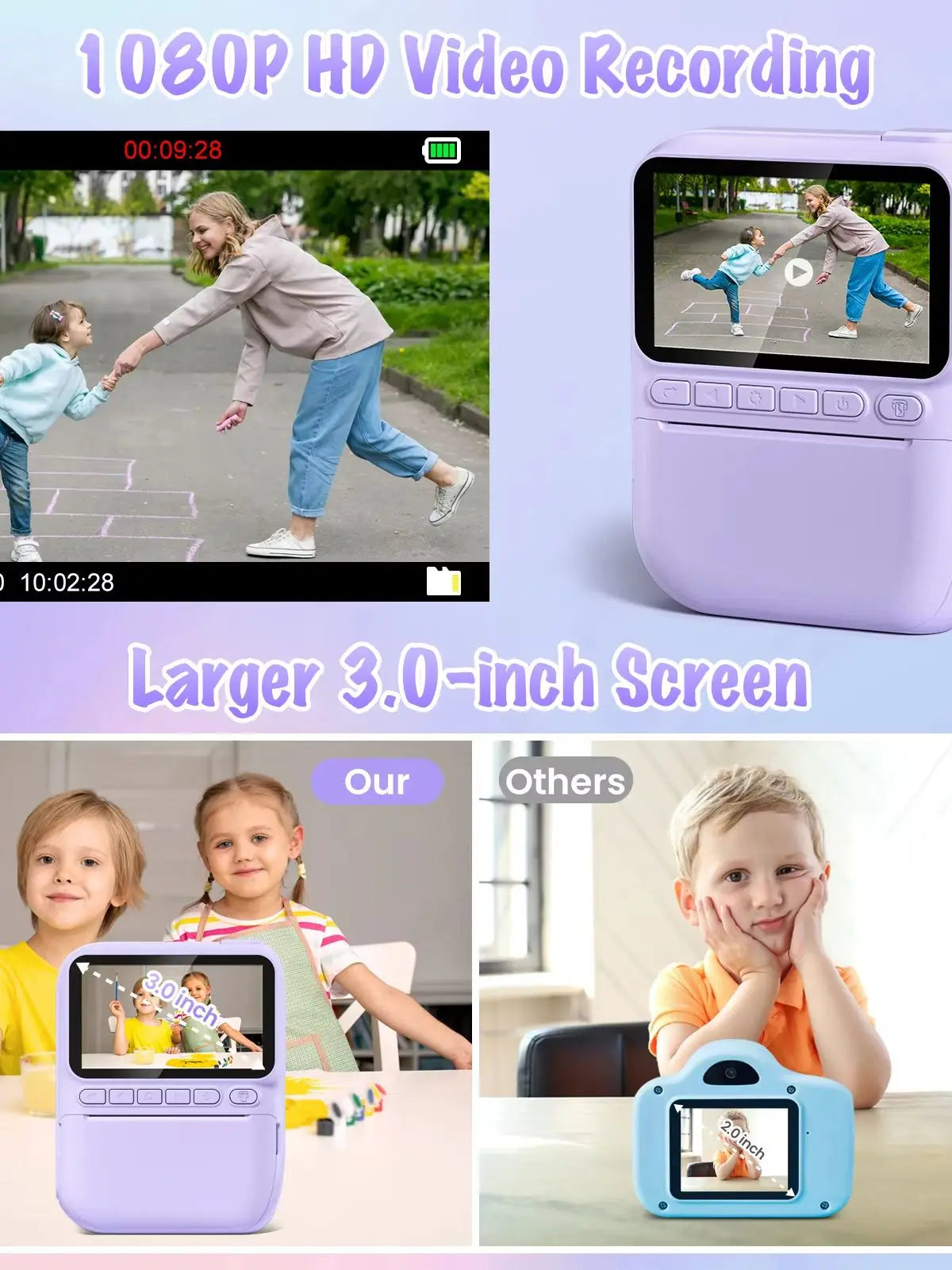 Instant Print Camera for Kids, 3.0