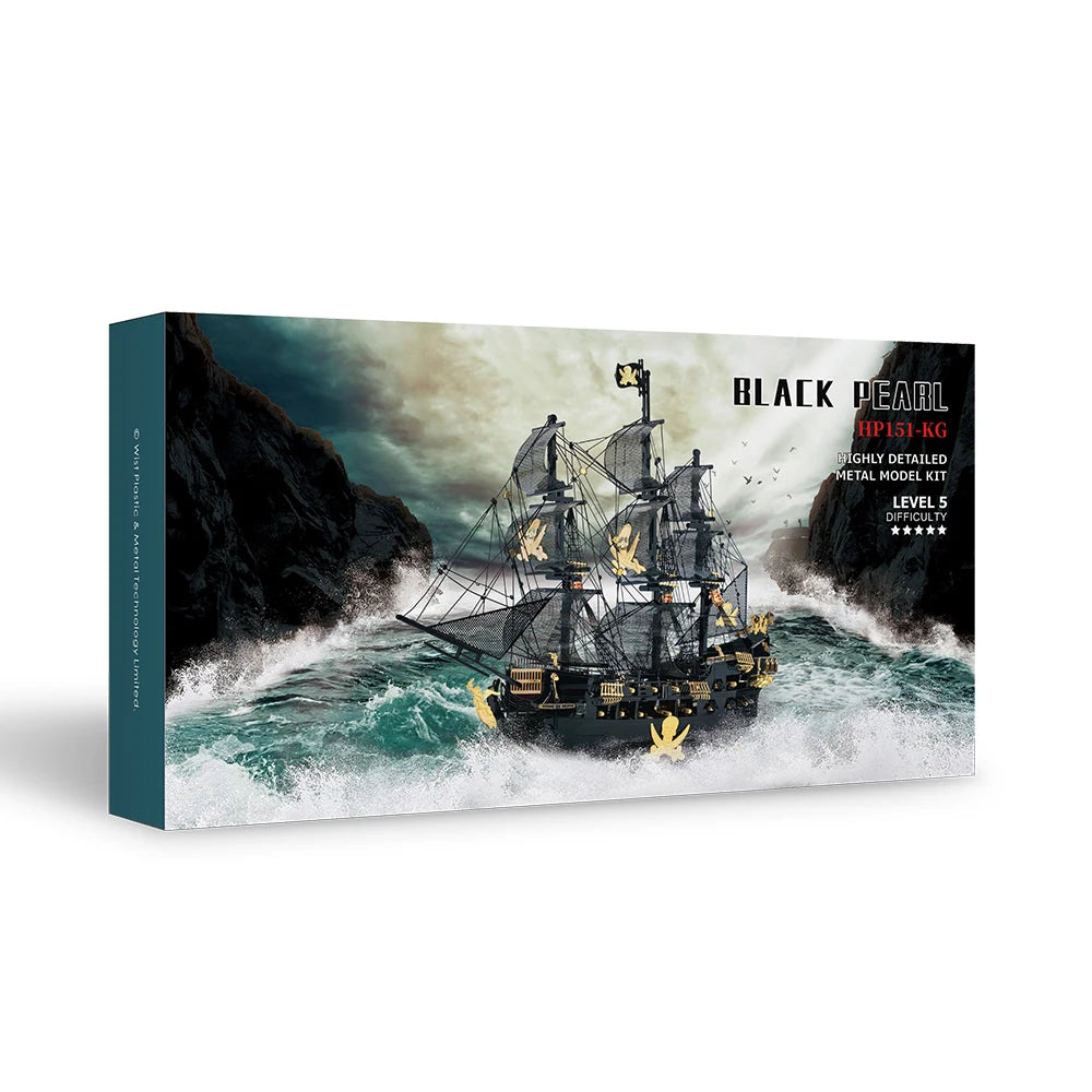 Piececool 3D Metal Puzzles The Black Pearl Jigsaw Assembly Model Kits Diy Pirate Ship for Adult Birthday Gifts for Teens