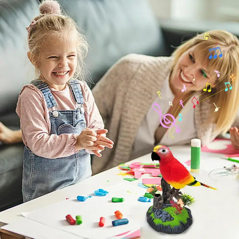 Talking Bird Toy Vocal Robot Birds Toy Electronic Parrot Sensor Realistic Toy For Boys Girls Kid Adults For Home Kids Room Desk