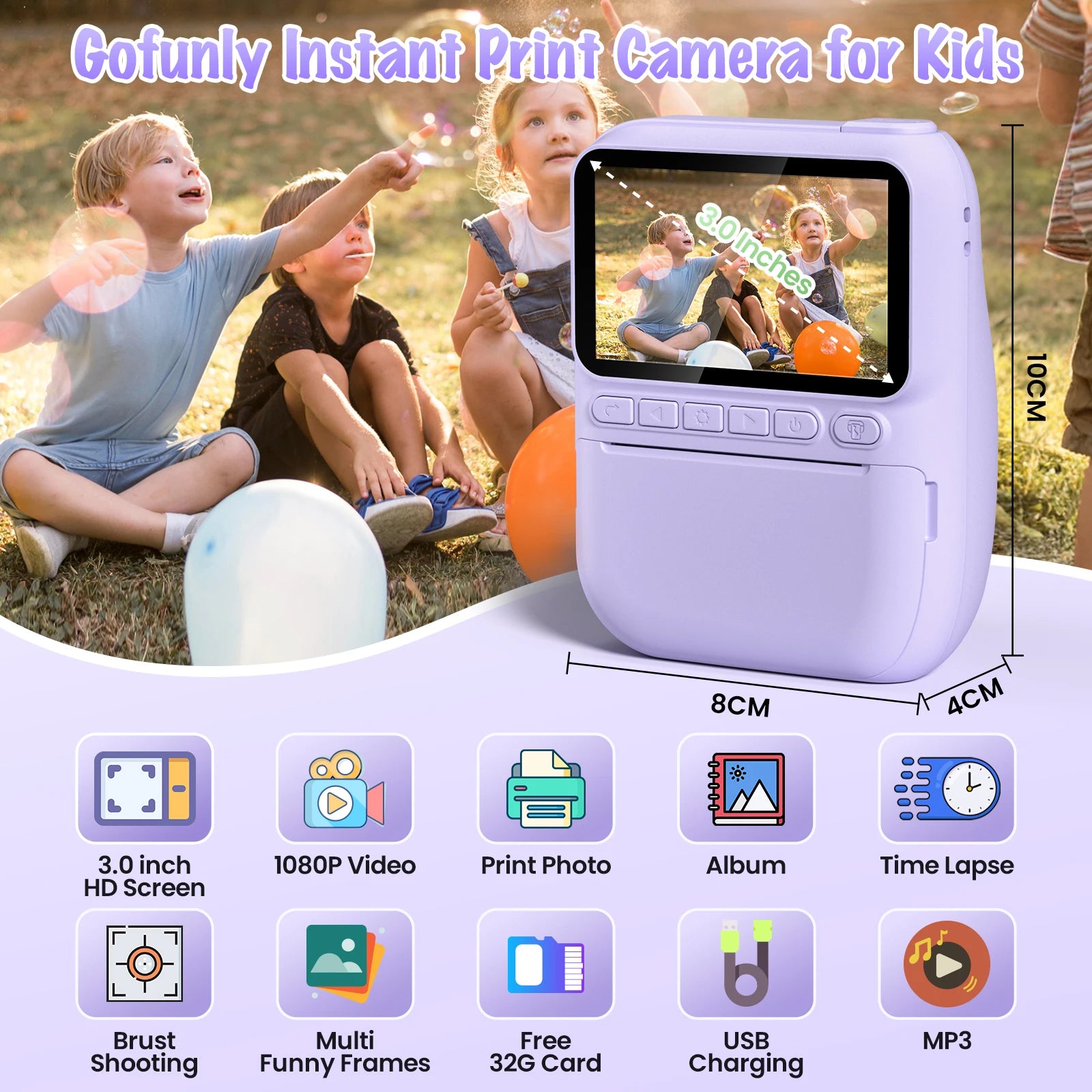 Instant Print Camera for Kids, 3.0