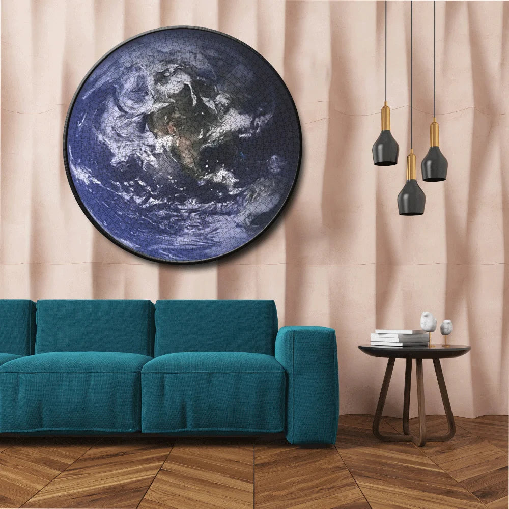 Adult Round Puzzle 1000 Pieces the Earth Challenge Games Learning Educational Puzzle Toys Moon Puzzle Space Flat Puzzle