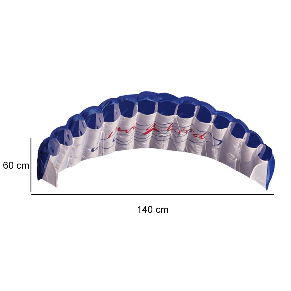 Dual Line Stunt Parafoil Parachute Professional Large 1.4m Flying Kites with 2 Handle for Beach Outdoor Fun for Adults Children