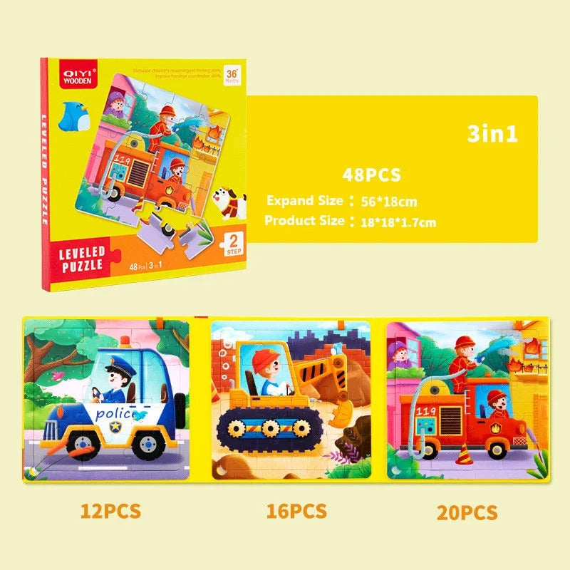 Montessori Kids Toys Magnetic Advance Educate Book Folding Jigsaw 3 In 1 Animal Marine Dinosaur Cognitive Early Education Gifts