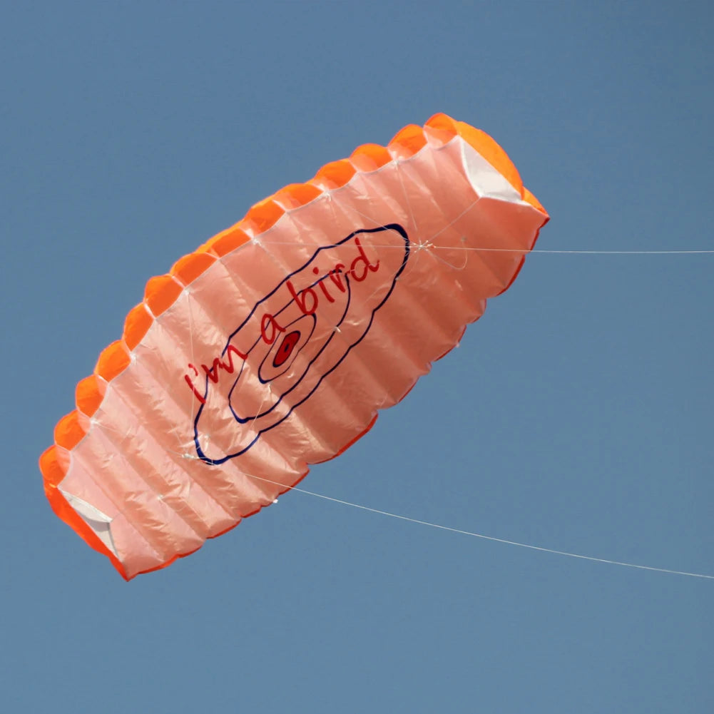 Dual Line Stunt Parafoil Parachute Professional Large 1.4m Flying Kites with 2 Handle for Beach Outdoor Fun for Adults Children