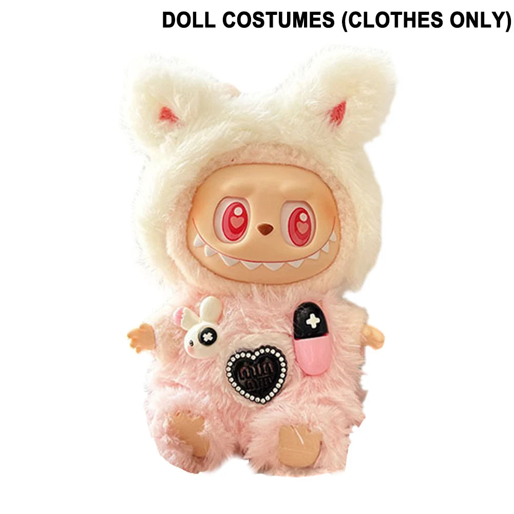 Labubu Plush Doll Clothes Plush Doll Changing Clothes Dolll Clothes Suit Cartoon Cute Clothes Dolls Accessories Christmas Gift