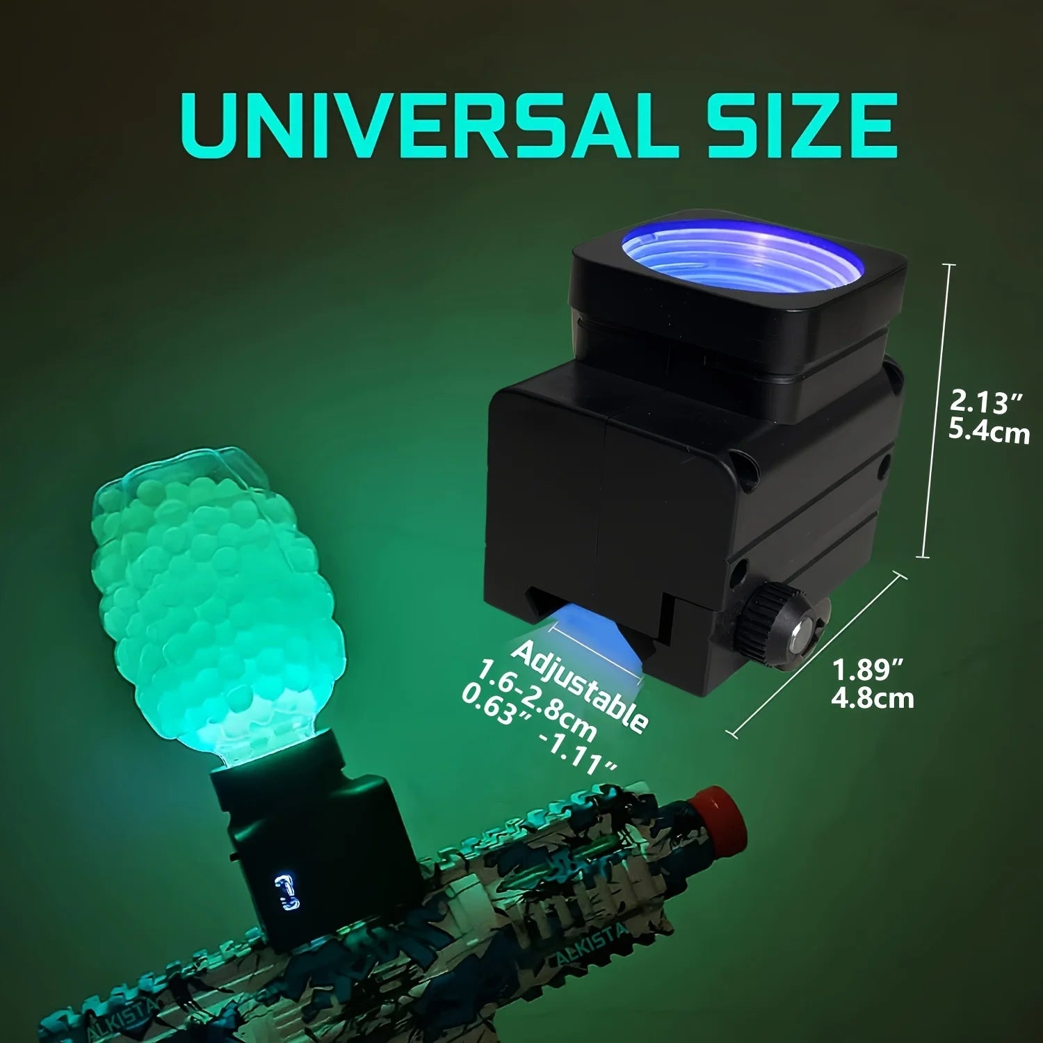 Glow In The Dark UV LED Feedneck To Light Up Blaster Ammo, To Upgrade Splatter Blaster Night Outdoor Game, Light Up Ammo Holder