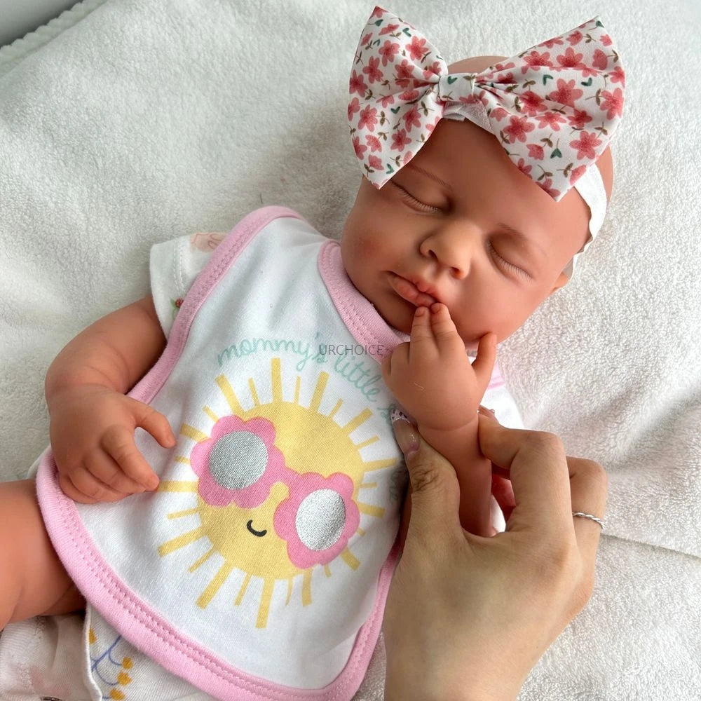 Artistic 20Inch Loulou Full Soft Silicone Reborn Baby Girl Lifelike Skin & Handmade Details Doll for Display Collectible Gift